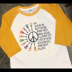 Mustard Raglan tee t-shirt